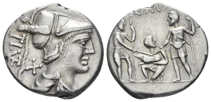 T. Veturius Gracchi f. Sempronianus. Denarius circa 137, AR 19.70 mm., 3.95 g.
...