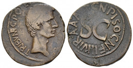 Octavian as Augustus, 27 BC – 14 AD As, Cn. Piso Cn. f. Rome circa 15 BC, Æ 26.00 mm., 10.42 g.
CAESAR AVGVSTVS TRIBVNIC POTEST Bare head r. Rev. CN ...