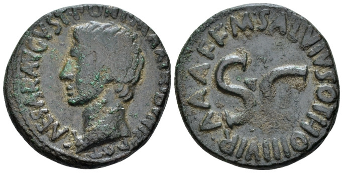 Octavian as Augustus, 27 BC – 14 AD As, M. Salvius Otho Rome circa 7 BC, Æ 27.00...