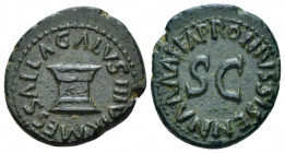 Octavian as Augustus, 27 BC – 14 AD Quadrans, Apronius, Galus, Messalla, Sisenna Rome circa 5 BC, Æ 18.00 mm., 3.48 g.
 MESSALLA GALVS IIIVIR Altar. ...