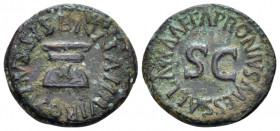 Octavian as Augustus, 27 BC – 14 AD Quadrans, Apronius, Galus, Messalla, Sisenna Rome circa 5 BC, Æ 17.00 mm., 3.23 g.
GALVS SISENNA IIIVIR Altar. Re...