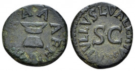 Octavian as Augustus, 27 BC – 14 AD Quadrans, L. Valerius Catllus Rome circa 4 BC, Æ 15.00 mm., 2.53 g.
L VALERIVS CATVLLVS around SC. Rev. IIIVIR A ...