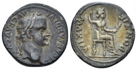 Tiberius, 14-37 Denarius Lugdunum circa 14-37, AR 18.00 mm., 3.80 g.
Laureate head r. Rev. Pax-Livia figure seated r., holding sceptre in r. hand and...