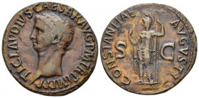 Claudius, 41-54 As circa 50-52, Æ 29.00 mm., 10.11 g.
Bare head l. Rev. Constantia in military attire standing l. C 14. RIC 111.

Nice light brown ...