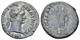 Domitian, 81-96 Denarius circa 92-93, AR 18.30 mm., 3.17 g.
IMP CAES DOMIT AVG GERM P M TR P VIIII Laureate head r. Rev. IMP XXI COS XV CENS P P P Mi...