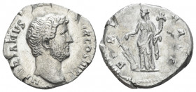 Hadrian, 117-138 Denarius circa 133, AR 18.00 mm., 2.77 g.
Bare head r. Rev. Fortuna standing l., holding rudder and cornucopia. RIC 244. C. 762

M...