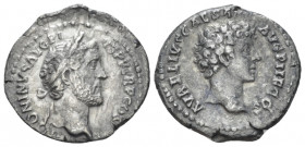Antoninus Pius, 138-161 Denarius Rome 140, AR 17.00 mm., 2.95 g.
Laureate head of Antoninus Pius r. Rev. Bare head of Marcus Aurelius r. C –. RIC 417...