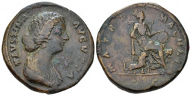 Faustina junior, daughter of Antoninus Pius and wife of Marcus Aurelius Sestertius Rome cira 161-176, Æ 31.00 mm., 24.63 g.
 Draped bust r. Rev. Cybe...