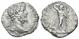 Septimius Severus, 193-211 Denarius circa 197, AR 17.00 mm., 3.56 g.
L SEPT SEV PERT AVG IMP VIIII laureate head r. Rev. LIBERO PATRI Liber standing ...