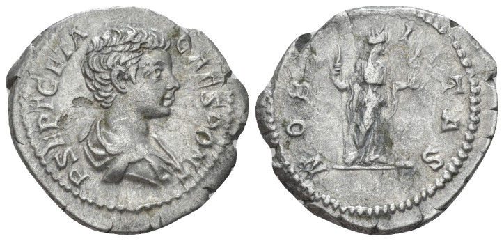 Geta Caesar, 198-209. Denarius circa 200-202, AR 20.40 mm., 3.40 g.
Bare-headed...