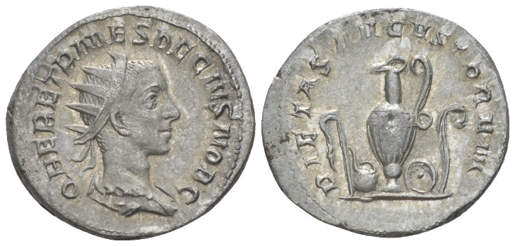 Herennius Etruscus, 251 Antoninianus Rome circa 251, AR 20.00 mm., 3.98 g.
Radi...