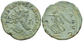 Postumus, 259-268 Double sestertius Colonia circa 261, Æ 31.00 mm., 14.54 g.
Radiate, draped and cuirassed bust r. Rev. Victory walking l., holding w...