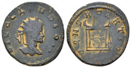 Claudius II Gothicus, 268-270 Antoninianus Rome 270-271, Æ 21.00 mm., 3.82 g.
Radiate head r. Rev.Aaltar with flame above, divided into four squares ...
