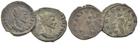 Quintillus, 270 Lot of 2 Antoninianii circa 270, Æ 21.80 mm., 5.37 g.
Lot of 2 Antoninianii and Æ2 of Theodosius I.

Good Very Fine.

Ex Baldwin'...