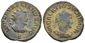 Aurelian, 270-275 Antonianus Rome circa 270-271, billon 20.00 mm., 3.28 g.
Radiate and cuirassed bust of Aurelian r. Rev. Laureate, draped, and cuira...