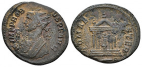 Probus, 276-282 Antoninianus Rome circa 276-282, billon 22.00 mm., 3.83 g.
Radiate and cuirassed bust l., holding eagle-tipped sceptre and wearing im...