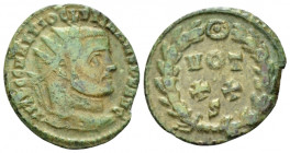 Diocletian, 284-305 Antoninianus Ticinum circa 299, billon 20.00 mm., 2.46 g.
Radiate head r. Rev. VOT X X S within wreath. C 541. RIC 36a.

Rare. ...