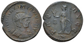 Maximianus Herculius, first reign 286-305 Antoninianus Lugdunum 292-293, billon 23.00 mm., 3.20 g.
Radiate, helmeted, and cuirassed bust r. Rev. Mine...