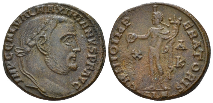 Galerius Maximianus, 305-311 Follis Alexandria 308, Æ 23.00 mm., 6.18 g.
Laurea...