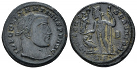 Constantine I, 307-337 Follis Siscia circa 315-316, Æ 20.00 mm., 3.78 g.
Laureate head r. Rev. Jupiter, nude, chlamys draped across l. shoulder, stan...