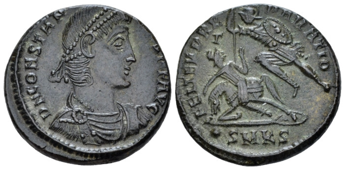Constantius II, 337-361 AE2 Cyzicus circa 351-354, Æ 23.00 mm., 6.98 g.
Pearl-d...