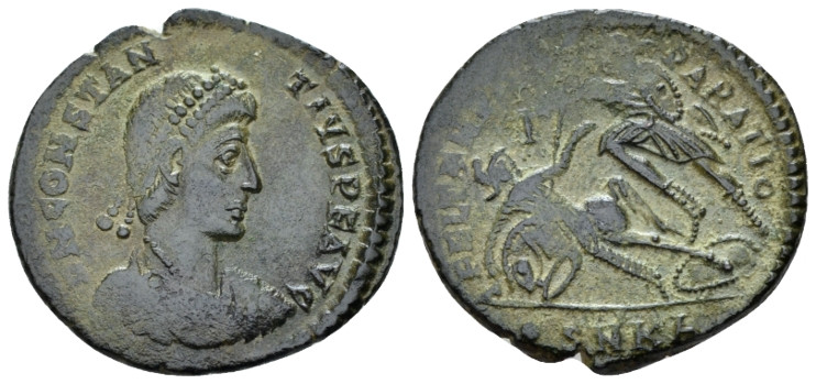 Constantius II, 337-361 AE2 Cyzicus circa 351-354, Æ 23.00 mm., 4.16 g.
Pearl-d...