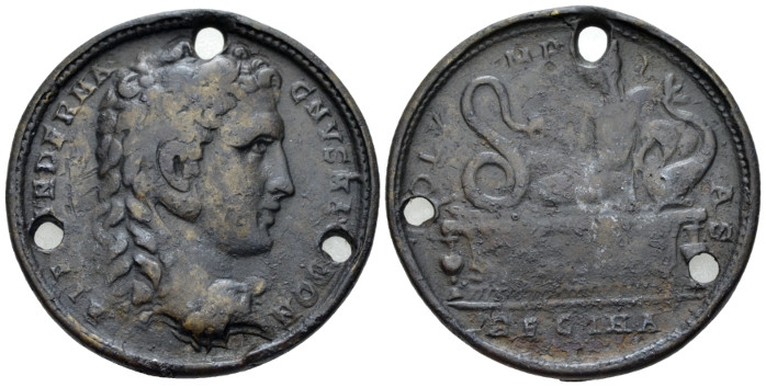 Valentinian III, 425-455 Contorniate IV cent., Æ 38.00 mm., 23.92 g.
ALEXANDER ...