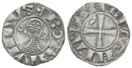 Antioch, Crusader States. Bohémond III, 1163-1201 Denier circa 1163-1201, billon 17.50 mm., 0.76 g.
✠ BOANVHDVS Bust l., wearing helmet and chain mai...