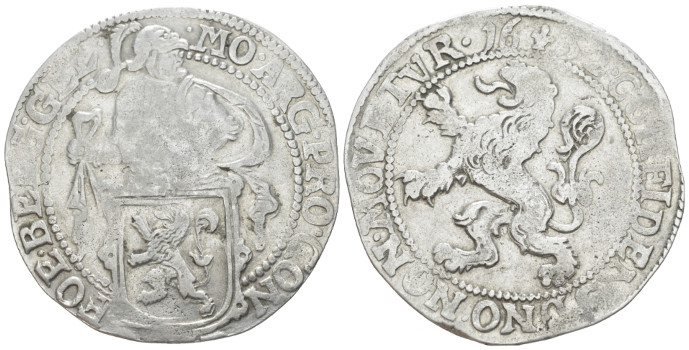 Kampen, Lion Daalder 1652, AR 41.60 mm., 
MO ARG CIVI IMP BEL CAMPEN Knight sta...