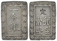 Japan, Ginza, ichi Bu Gin 1837-1854, AR 25.00 mm., 8.52 g.
Hartill, Japanese 9.80Zt. JNDA 09-50/34.

Good Very fine