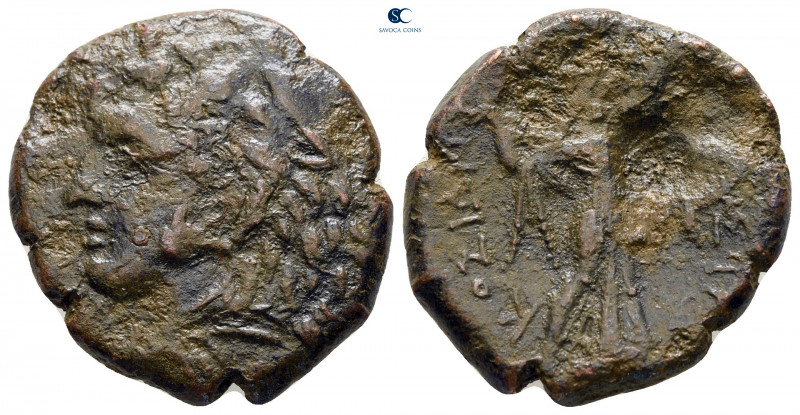 Sicily. Syracuse. Pyrrhos 278-276 BC. 
Bronze Æ

21 mm, 7,93 g



nearly ...