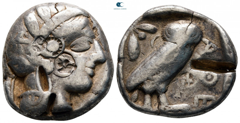 Attica. Athens circa 454-404 BC. 
Tetradrachm AR

23 mm, 16,95 g



nearl...