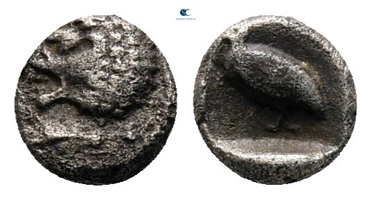 Caria. Mylasa circa 420-390 BC. 
Tetartemorion AR

3 mm, 0,24 g



very f...