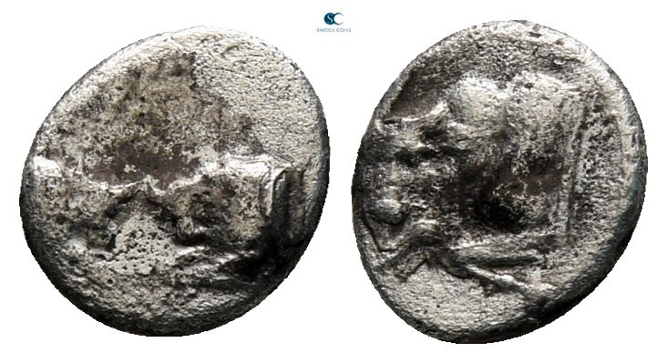 Caria. Uncertain mint circa 450-400 BC. 
Hemiobol AR

5 mm, 0,39 g



nea...