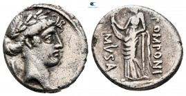 Q. Pomponius Musa 56 BC. Rome. Denarius AR