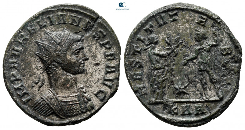 Aurelian AD 270-275. Serdica
Billon Antoninianus

19 mm, 3,28 g



very f...