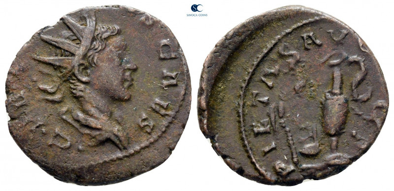 Tetricus II, as Caesar AD 273-274. Treveri
Antoninianus Æ

17 mm, 2,16 g

...