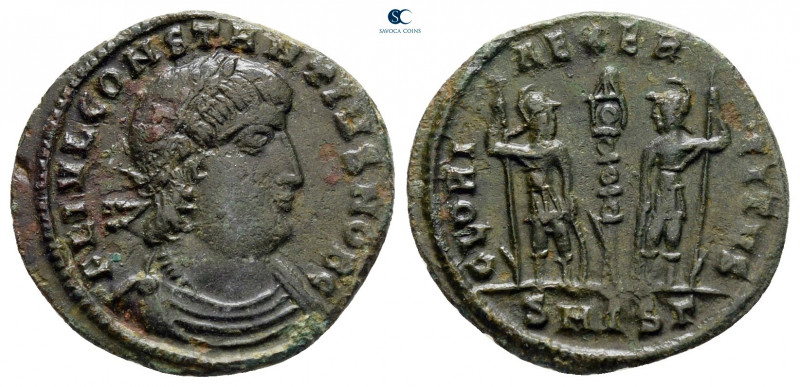 Constantius II, as Caesar AD 337-347. Thessaloniki
Follis Æ

15 mm, 1,68 g
...