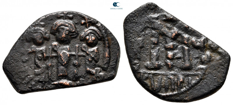 Heraclius, with Martina and Heraclius Constantine AD 610-641. Cyprus
Fals (Foll...