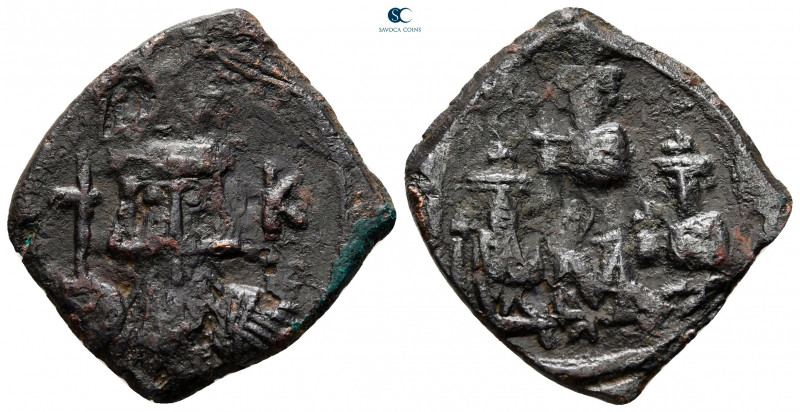 Constans II, with Constantine IV, Heraclius, and Tiberius AD 641-668. Constantin...