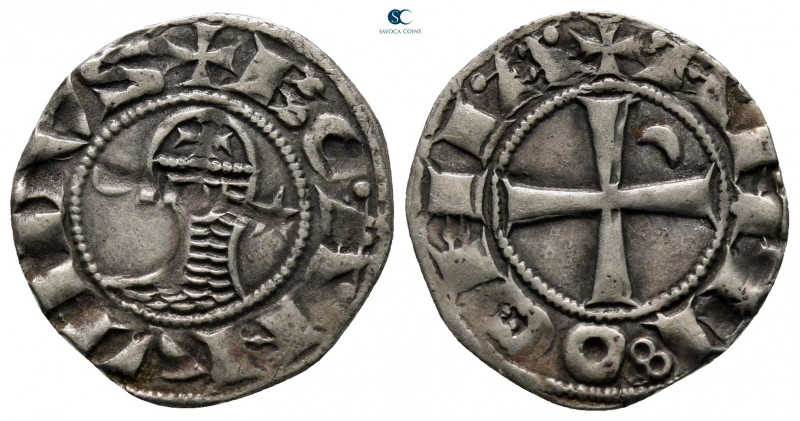 Principality of Antioch. Antioch. Bohemond III AD 1163-1201. 
Denier AR

15 m...