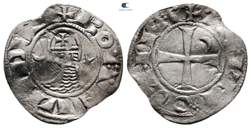 Principality of Antioch. Antioch. Bohemond III AD 1163-1201. 
Denier AR

18 m...