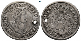 Austria. Leopold I of Habsburg AD 1657-1705. 6 Kreuzer AR