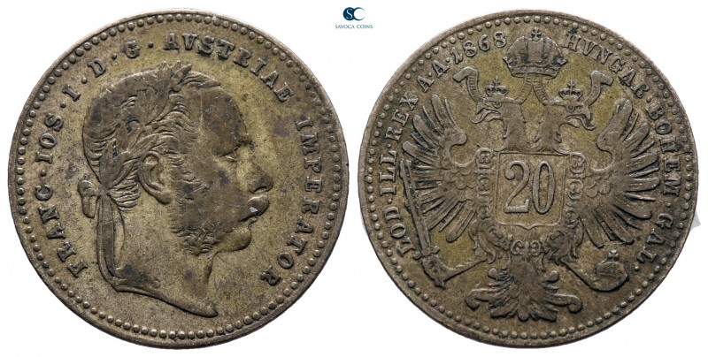 Austria. Franz Joseph I AD 1848-1916.
20 Kreuzer Ag

20 mm, 2,60 g



goo...