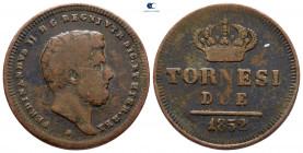 Italy. Napoli (Regno). Ferdinando II AD 1830-1859. 2 Tornesi CU