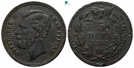 Serbia. Michele Obrenovich III AD 1839-1868. 5 Para