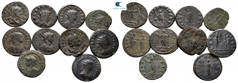 Lot of ca. 10 antoniniani of Aurelianus, Carinus, Numerianus Tetricus I, Probus ...