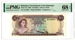 Bahamas Government. 1965. "Top Pop" Issued Banknote.