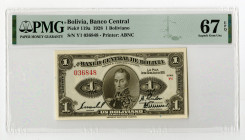 Banco Central de Bolivia. 1928 "Top Pop" Issue Banknote