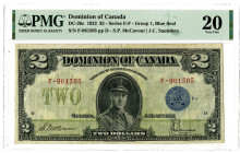 Dominion of Canada, 1923 $2 Issued Banknote with Lower Right Corner Tape Repaired.
